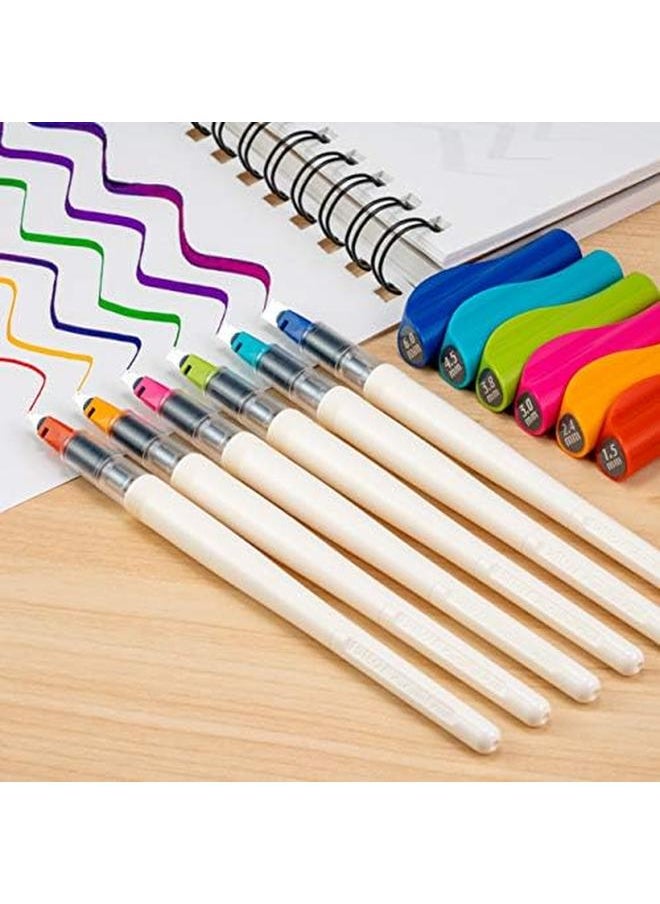 Parallel Caligraphy Pens Assorted Point Sizes And Colors 6 Count 12722
