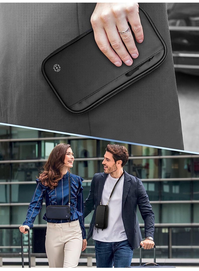 RFID Travel Passport Wallet - Waterproof Travel Passport Holder For Men And Women  Large Capacity Lightweight Portable Travel Document Organizer Passport Holder  Black- 1PCS - Image 5