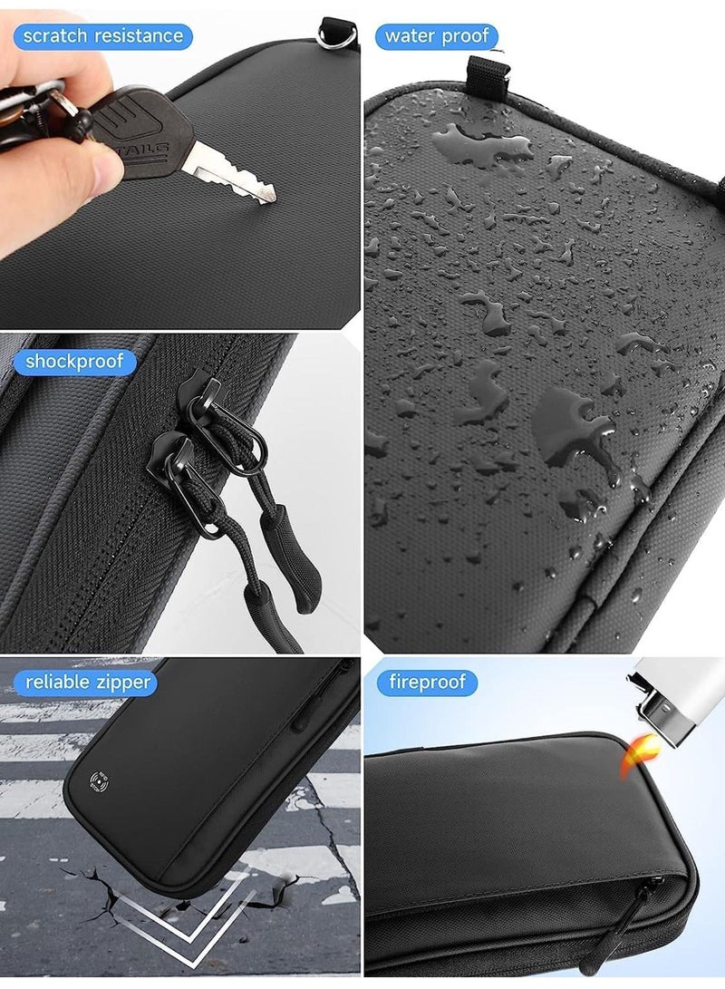 RFID Travel Passport Wallet - Waterproof Travel Passport Holder For Men And Women  Large Capacity Lightweight Portable Travel Document Organizer Passport Holder  Black- 1PCS - Image 4