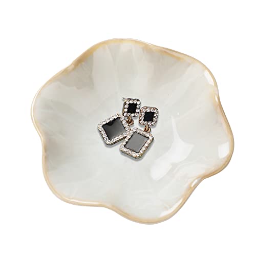 Binoster Ceramic Jewelry Dish, Leaf Tray, Key Holder, Small Ring Dish, Plate, Trinket Catchall, Nightstand Decor for Entryway Table, Room Decor - Image 1