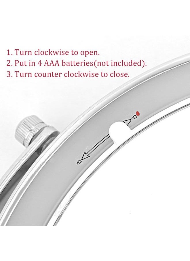 Nicesail LED Lighted Wall Makeup Mirror of 8-Inch, 1X/7X-Magnification with Touch Switch, Adjustable Brightness, Rechargeable Battery(Included), Double Sided Mirror in Chrome Finish (8in,7X)  - Image 5