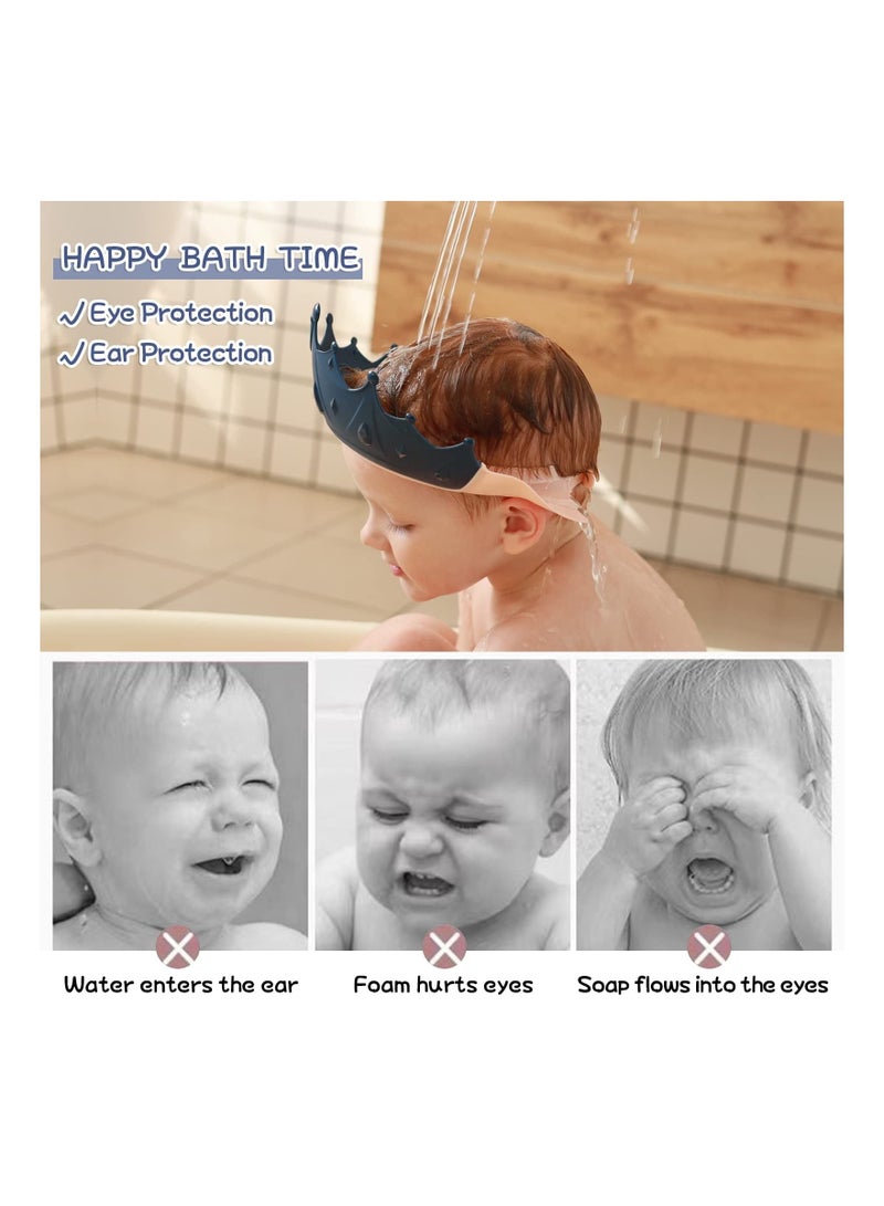 KASTWAVE Baby Shower Cap Shield, Shower Cap for Kids, Visor Hat for Eye and Ear Protection for 0-9 Years Old Children, Cute Crown Shape Makes The Baby Bath More Fun (Blue) - Image 4