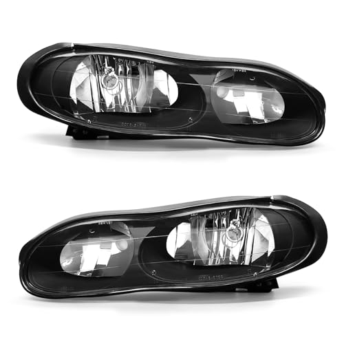 ADCARLIGHTS for 1998 1999 2000 2001 2002 Chevy Camaro Headlight Assembly Clear Lens Black Housing Clear Reflector Headlamp Replacement Left and Right（W/O Bulbs） - Image 1