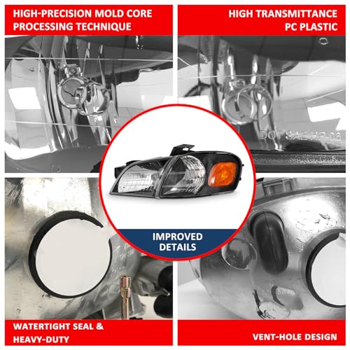 ADCARLIGHTS for 1998 1999 2000 2001 2002 Chevy Camaro Headlight Assembly Clear Lens Black Housing Clear Reflector Headlamp Replacement Left and Right（W/O Bulbs） - Image 5