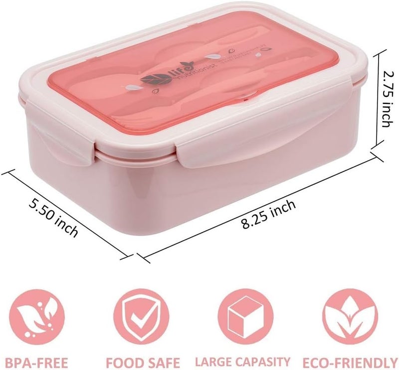 Lovina Bento Boxes for Adults - 1100 ML Bento Lunch Box For Kids Childrens With Spoon & Fork - Durable for On-the-Go Meal, BPA-Free and Food-Safe Materials - Image 3