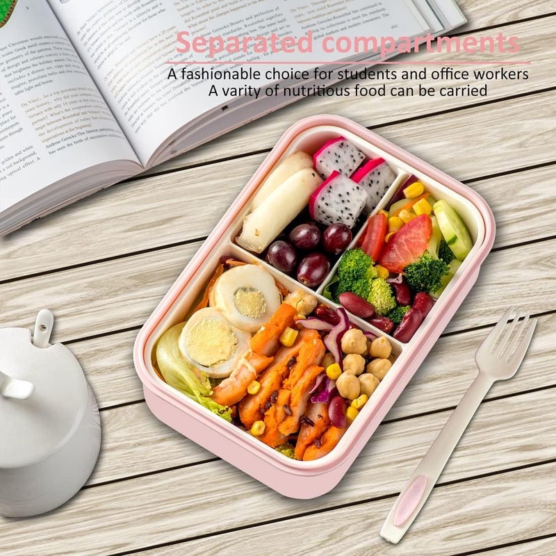 Lovina Bento Boxes for Adults - 1100 ML Bento Lunch Box For Kids Childrens With Spoon & Fork - Durable for On-the-Go Meal, BPA-Free and Food-Safe Materials - Image 5
