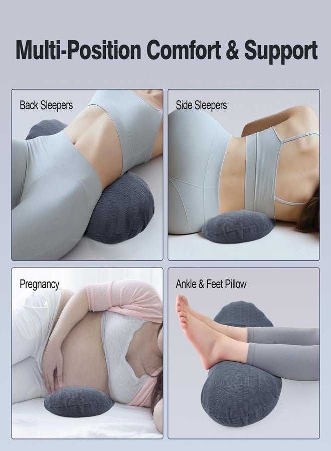 COMFYTHERA Lumbar Support Pillow for Sleeping Memory Foam Lumbar Support Cushion for Lower Back Pain Relief, Back Support Bed Pillow Waist Support (Dark Grey, Small) - Image 4