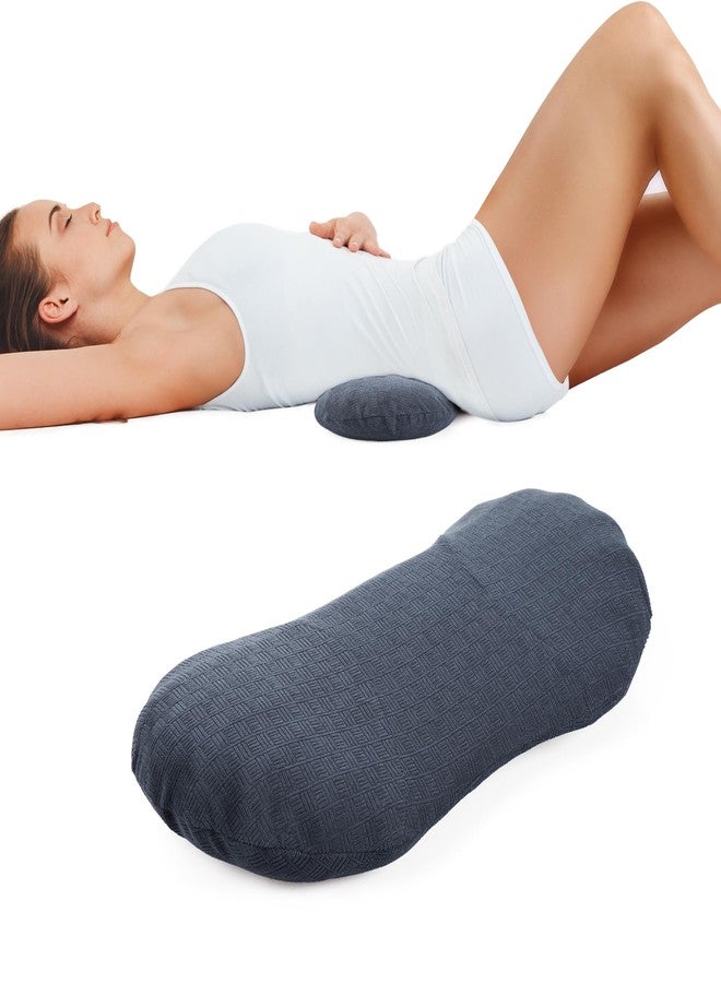 COMFYTHERA Lumbar Support Pillow for Sleeping Memory Foam Lumbar Support Cushion for Lower Back Pain Relief, Back Support Bed Pillow Waist Support (Dark Grey, Small) - Image 1