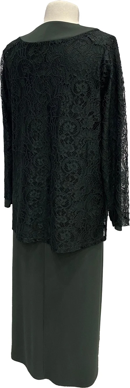 Hesna Green Bunch Jacket Dress Mother Evening Dress Suit