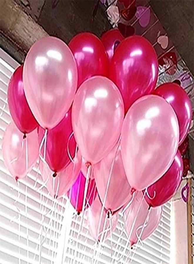 تريشرا بالونات TRISHRA Party Products ذات اللمسة المعدنية عالية الوضوح لتزيين حفلات أعياد الميلاد/الذكرى السنوية، عبوة من 50 بالونًا باللون الوردي الفاتح والوردي الداكن والأبيض - Image 4