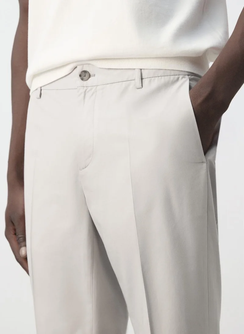 Mango Man 03-HIELO Slim-Fit Cotton-Lyocell-Blend Pants for Men | Best Price UAE