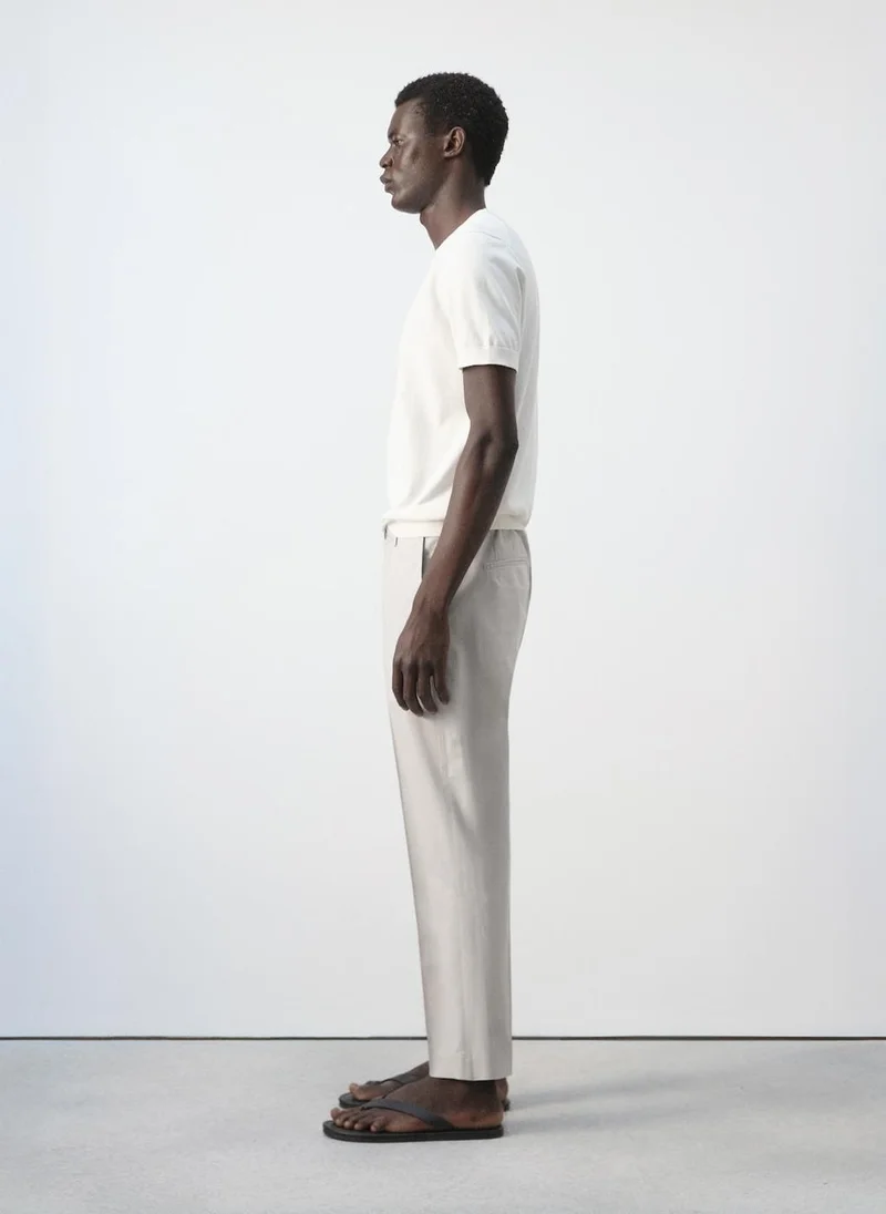Mango Man 03-HIELO Slim-Fit Cotton-Lyocell-Blend Pants for Men | Best Price UAE