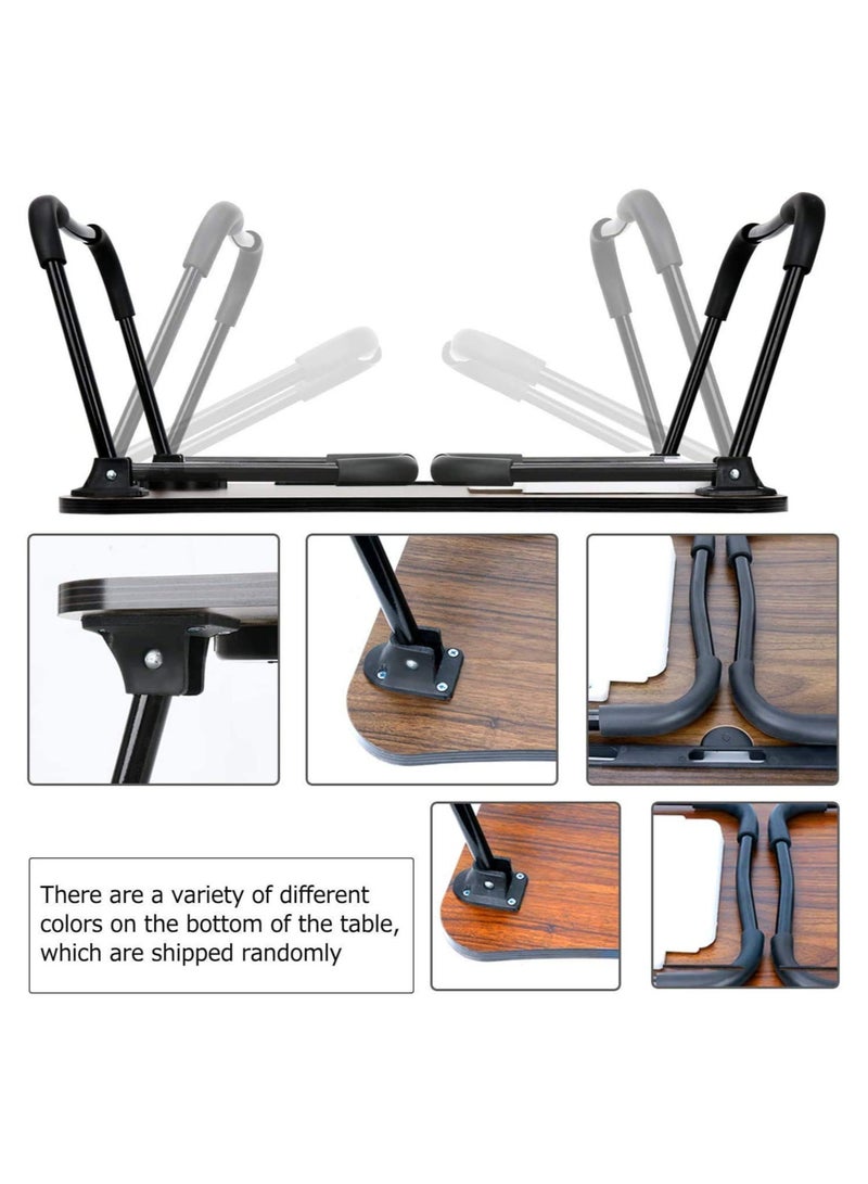 NUZKI Portable Folding Laptop Table With iPad And Cup Holder  Multi-functions Study Table, Bed Laptop Table 28x60x40cm - Image 3