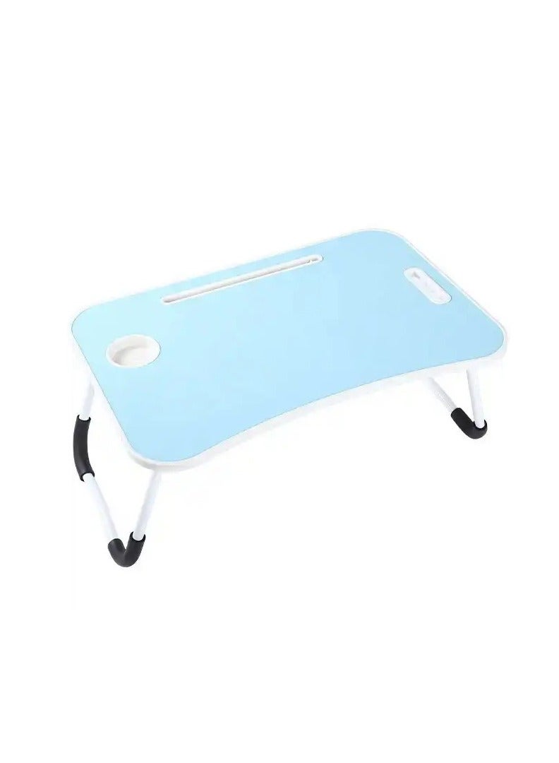NUZKI Portable Folding Laptop Table With iPad And Cup Holder  Multi-functions Study Table, Bed Laptop Table 28x60x40cm - Image 1