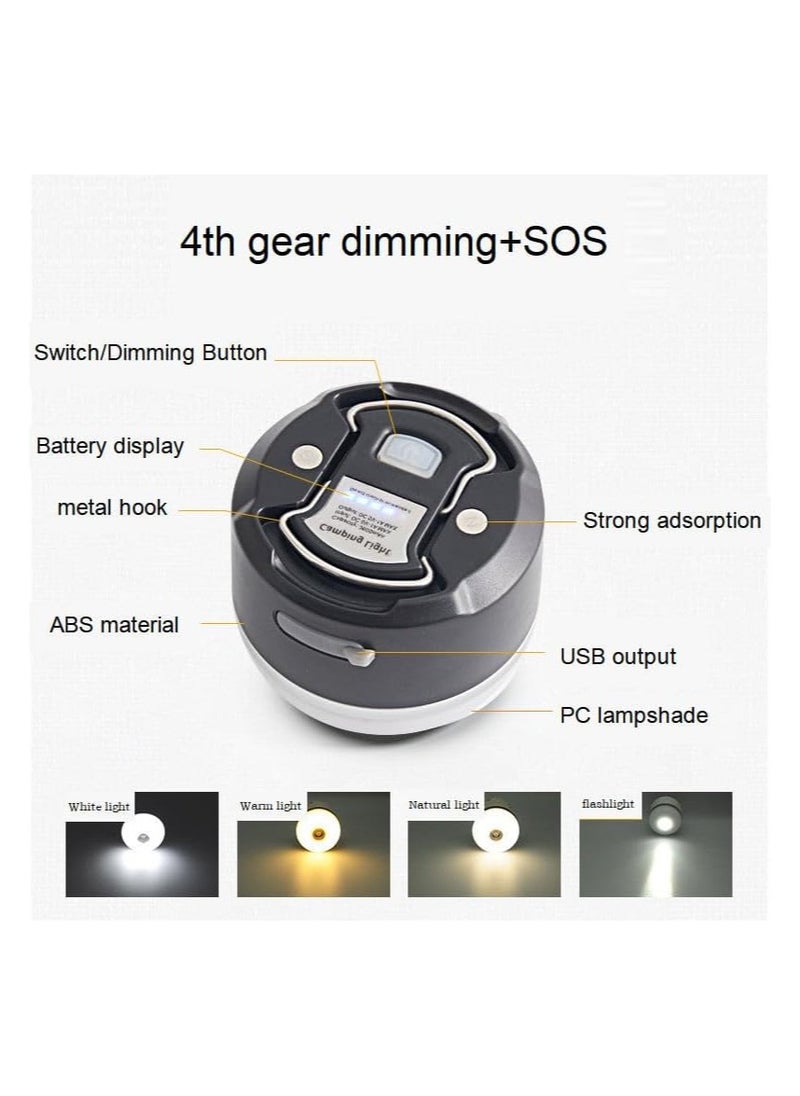 Bukela LED Camping Light Rechargeable Outdoor Multi-Function Camping Light, Portable Tent Light IP54 Waterproof Magnetic Base Camping Emergency Light (Black)  - Image 2