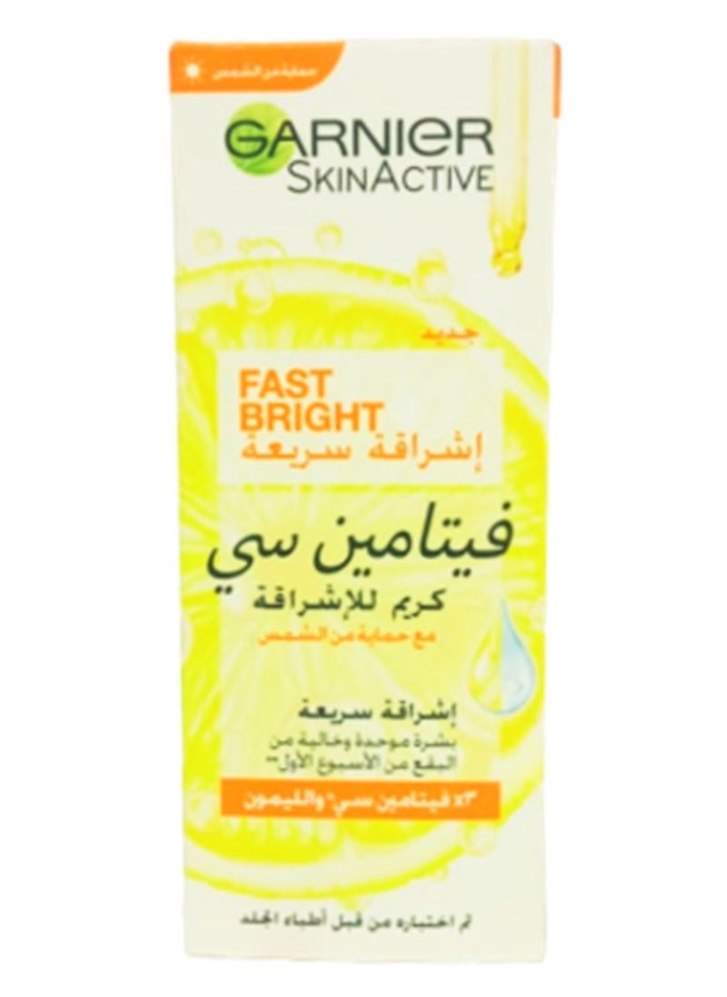 Garnier - Fast Bright Vitamin C Cream With UV Filter - 50Ml - Image 1