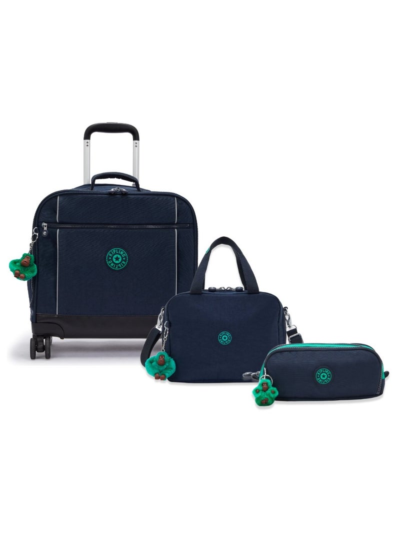 kipling Storia + Miyo + Gitroy (Buy Trolley + Lunch Bag & Get Free Pencil Case) (Set of 3pcs Bundle) Blue Green - Image 1