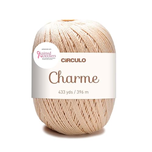 CÃRCULO Circulo Charme Yarn for Crochet and Knitting - 433 yds - 100% Mercerized Brazilian Virgin Cotton - Soft Sport Weight - Color 7684 - Porcelain - Image 1