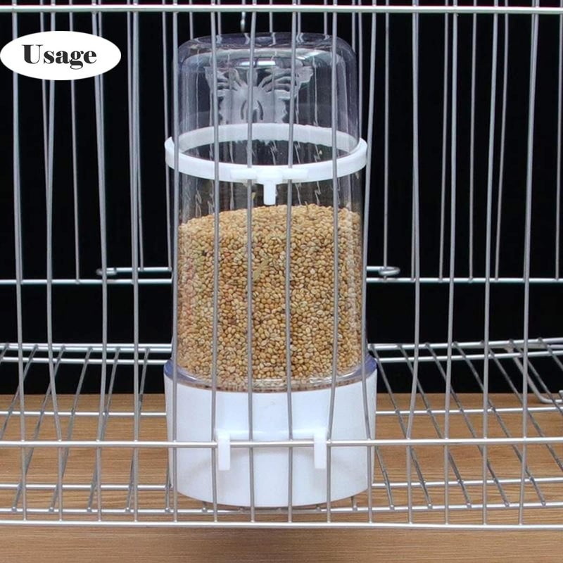 Yamibobo 2Pcs/Set Automatic Bird Cage Feeder Bird Food Feeder Water Bottle with Clip Parakeet Food Dispenser for Cage Bottle Cup Bowls for Pet Parrot Cage - Image 4