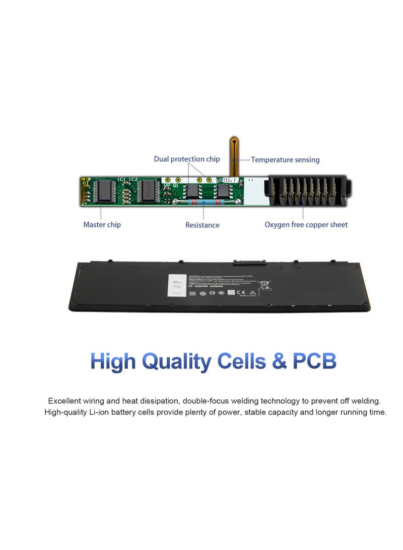 Replacement Laptop Battery 7.4V 52WH VFV59 for Dell Latitude E7240 E7250 Notebook Series E7250 GVD76 WD52H F3G33 HJ8KP 451-BBFX 451-BBFW - Image 3