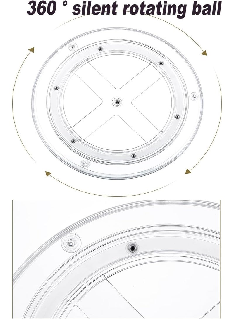 Clear Rotating Disc Organizer, 360 Degree Rotating Storage for Cosmetics, Skincare, Kitchen, Pantry, Refrigerator, Space Saver (Single Layer) - Image 2