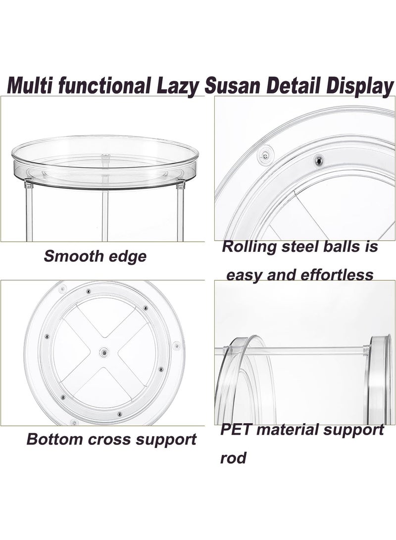 Clear Rotating Disc Organizer, 360 Degree Rotating Storage for Cosmetics, Skincare, Kitchen, Pantry, Refrigerator, Space Saver (Single Layer) - Image 3