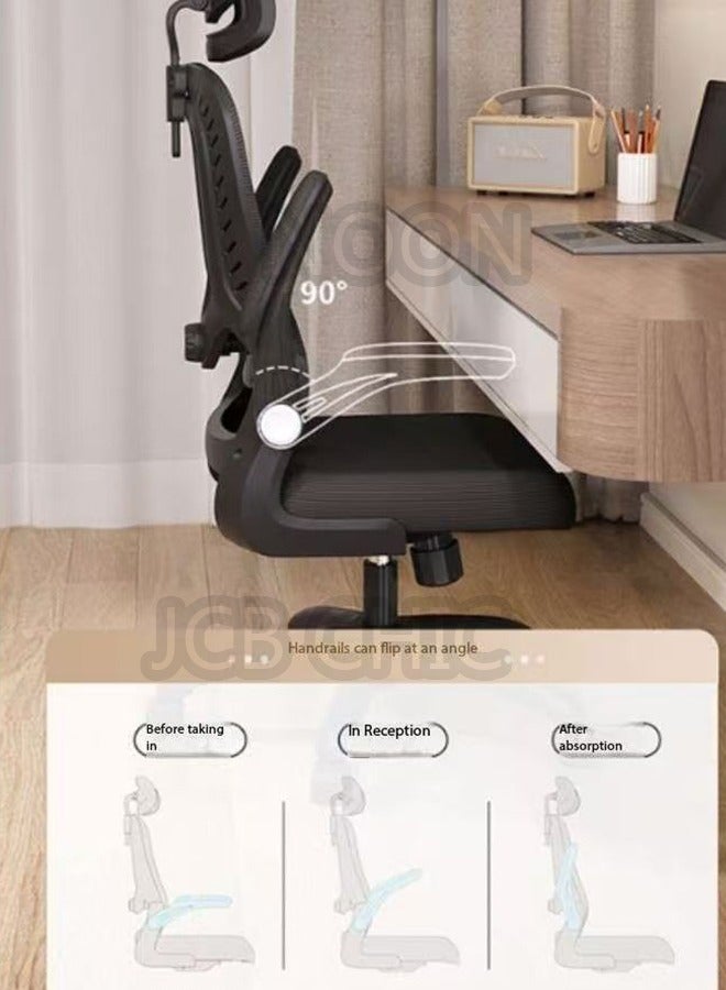 JCB CHIC Home Office Desk Chairs Computer Chair Gaming Chair Ergonomic Home Office Desk Chair, Comfortable Mesh Back Lifting Swivel Work Chair with Lumbar Support 3D Headrest Seat Cushion D2 - Image 4
