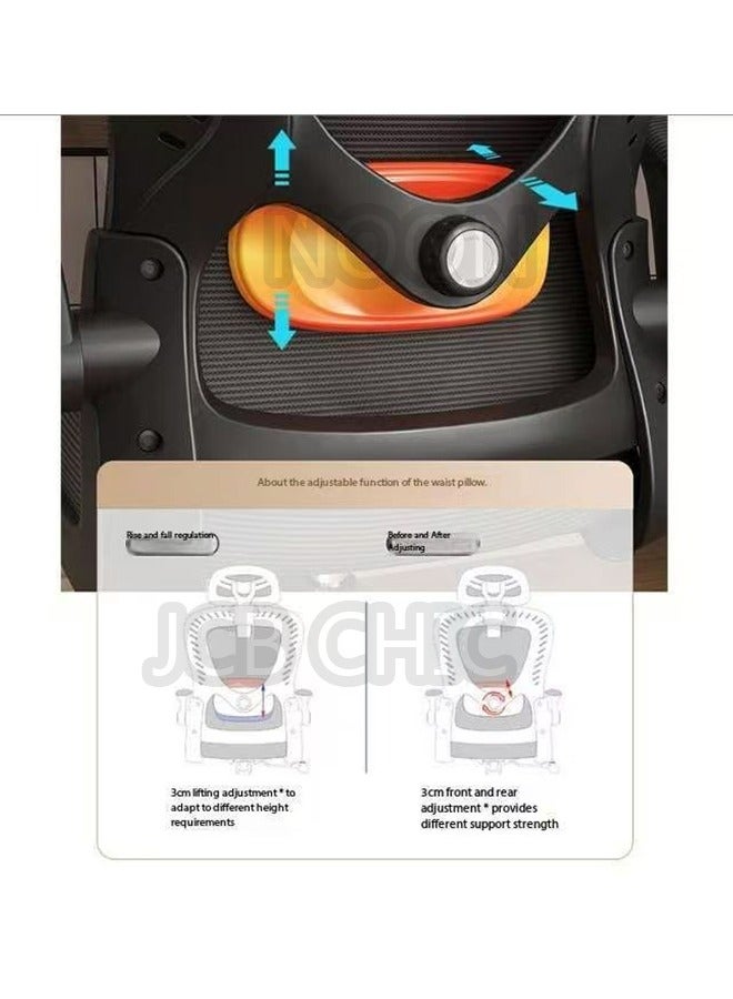 JCB CHIC Home Office Desk Chairs Computer Chair Gaming Chair Ergonomic Home Office Desk Chair, Comfortable Mesh Back Lifting Swivel Work Chair with Lumbar Support 3D Headrest Seat Cushion D2 - Image 5