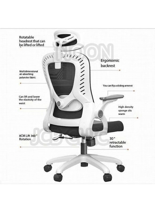 JCB CHIC Home Office Desk Chairs Computer Chair Gaming Chair Ergonomic Home Office Desk Chair, Comfortable Mesh Back Lifting Swivel Work Chair with Lumbar Support 3D Headrest Seat Cushion D2 - Image 3