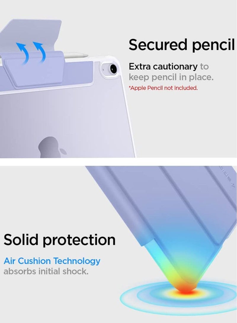 Spigen Ultra Hybrid Pro Case Cover for iPad Air 11inch M4 (2026)  M3 (2025), M2 (2024), 5th/4th Gen (2022/2020) 10.9inch with Pencil Holder – Lavender - Image 3