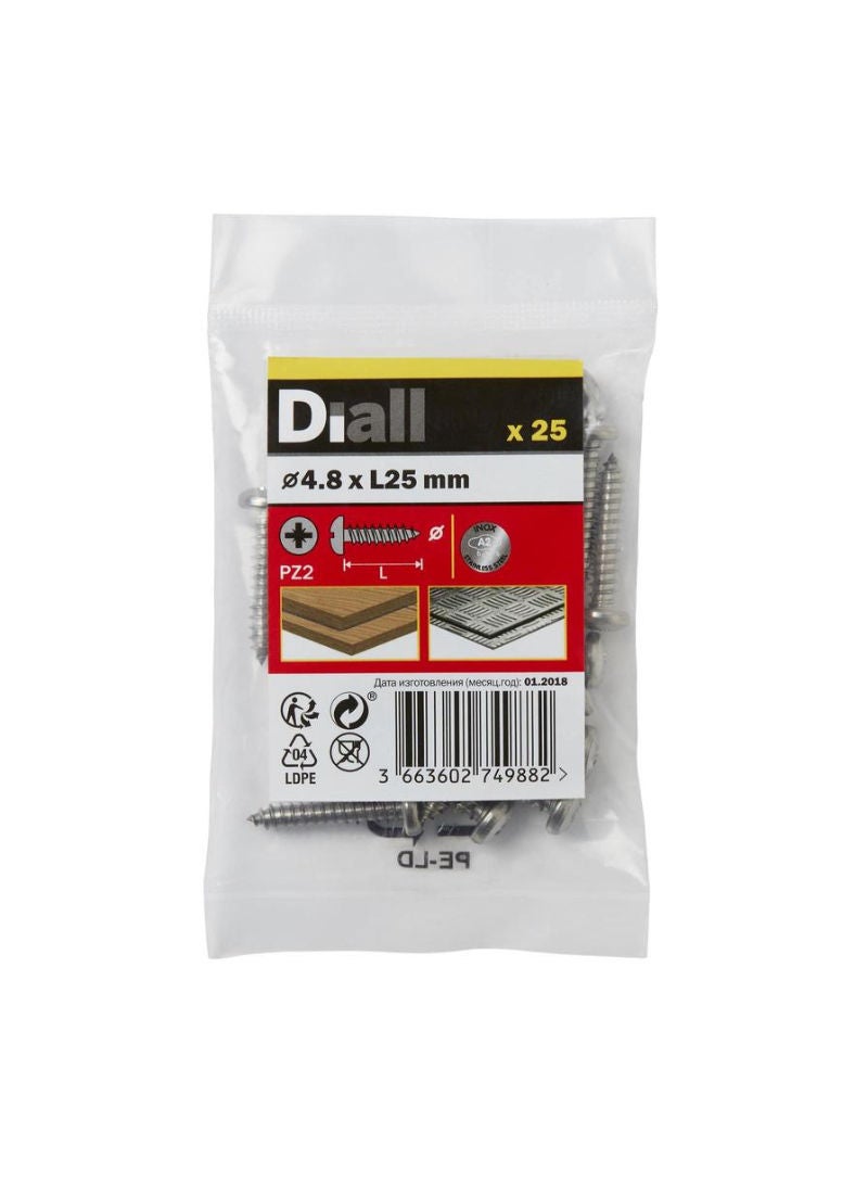 Stainless Steel Screw Pack 25 X 4.8 Mm 25 Piece