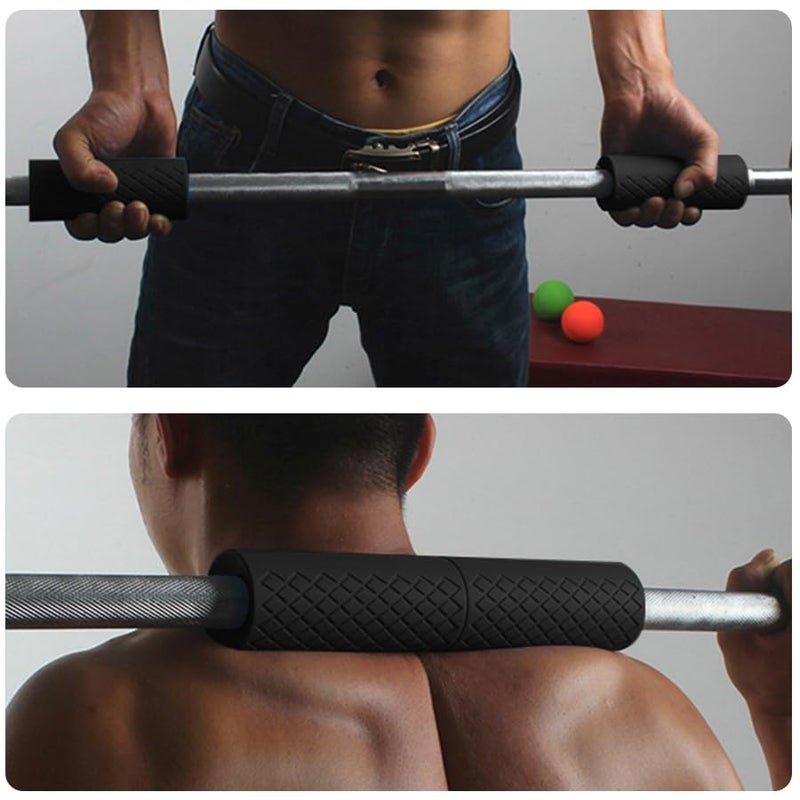 Querafja Rubber Barbell Grip, Thick Dumbbell Grip Arm Strength Tool, Barbell Clutch Suitable For Row/Puller/Kettlebell, Gym Biceps Arm Muscle Trainer (Black, 10CM/ 3.9IN) - Image 5
