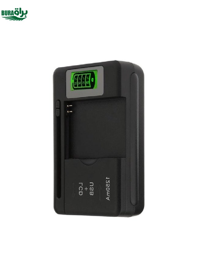 BURAQ SS-5 Universal Cell Phone Battery Charger With USB Output & LCD Display, US Plug(Black) - Image 2