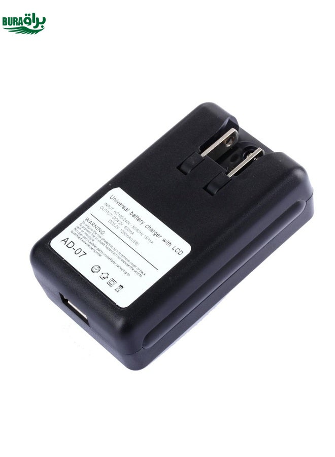 BURAQ SS-5 Universal Cell Phone Battery Charger With USB Output & LCD Display, US Plug(Black) - Image 5