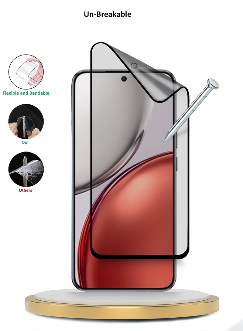 Wtech Honor X9d 5G 2025 Premium Nano Ceramic Full Glue Full Cover Matte Flexible Screen Protector (MSCNMN) - Clear/Black - Image 3