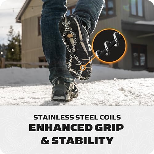 Yaktrax أحذية يكتراكس برو لل traction للمشي، الجري، أو التنزه على الثلج والجليد (1 زوج)، متوسط، أسود - Image 4