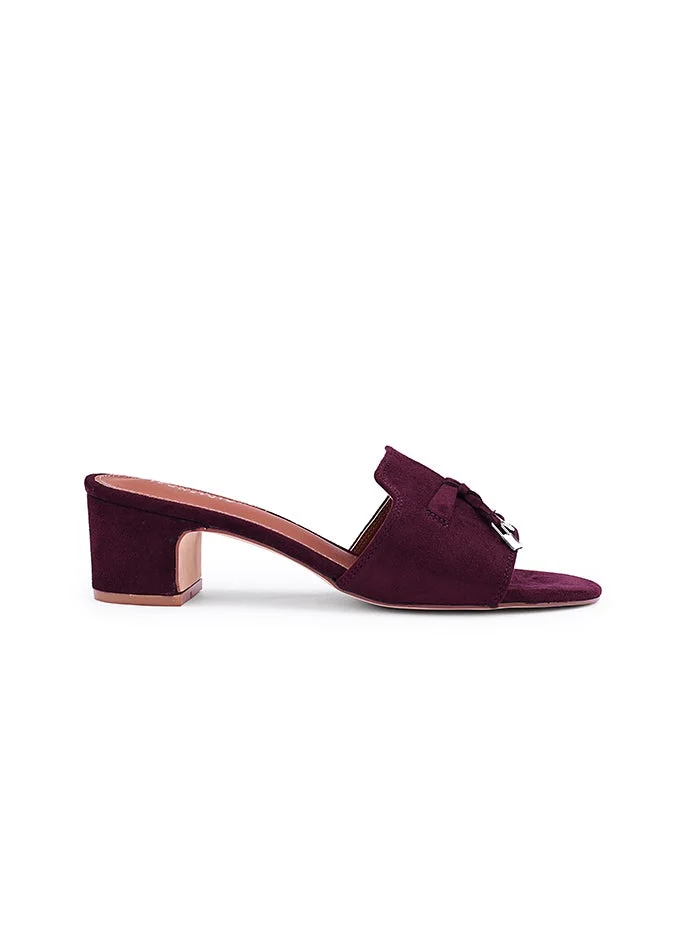 Suede Block Heel Mules