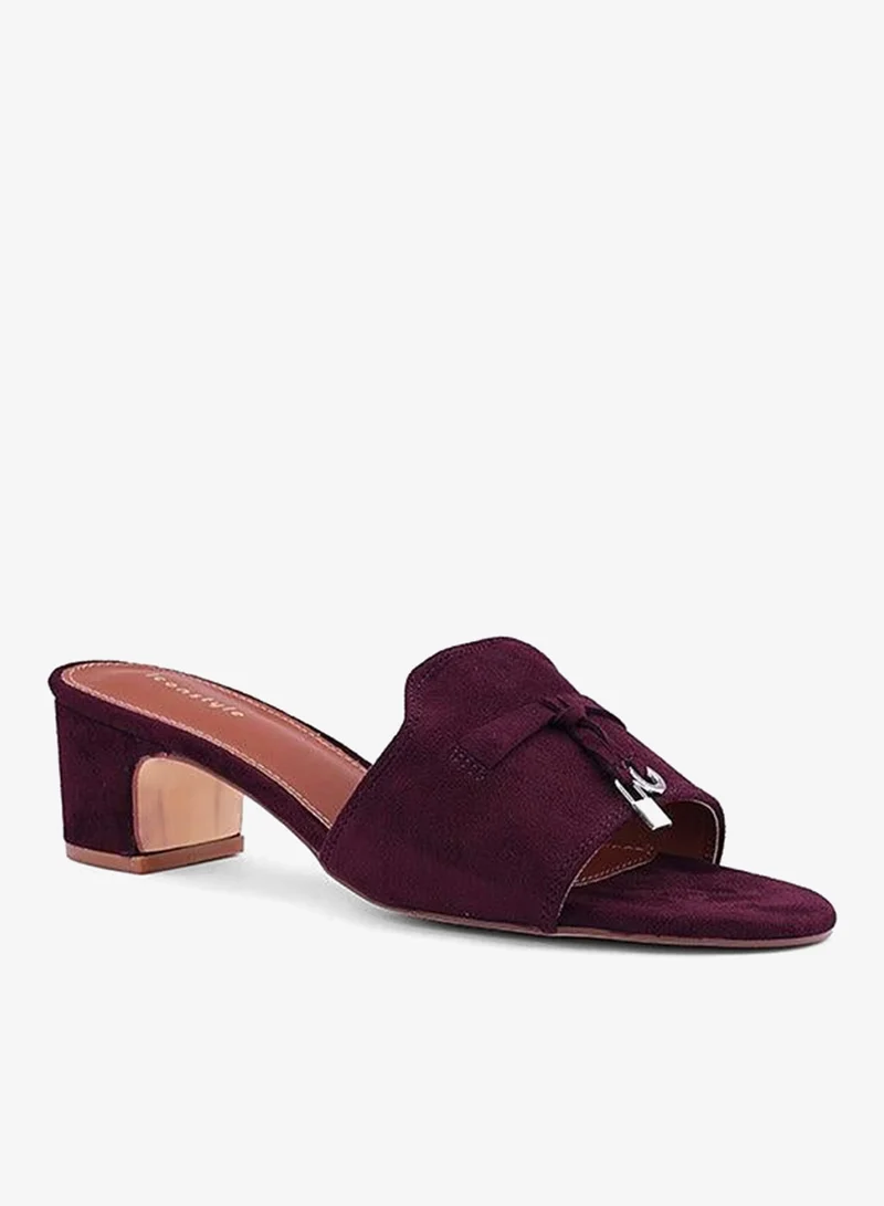 Suede Block Heel Mules