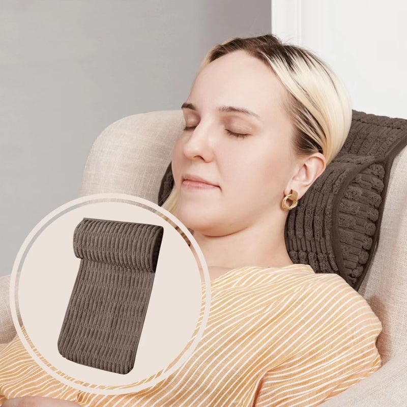 WdFour Headrest Memory Foam Pillow Support Cushions for Neck Back or Leg for Sofas Recliners Office Chairs Massage Chairs for Neck Pain Relief and Cervical Support Brown 13 Wx55 Lx3 D 1PC