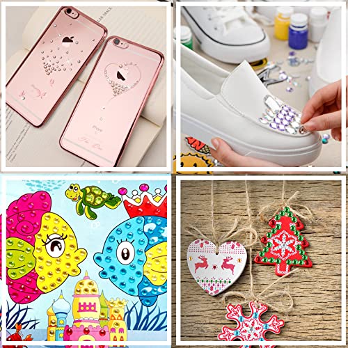 FEMBW 2310 PCS Self Adhesive Rhinestone Gem Stickers for Face Nail Body Makeup Festival,4 Size 14 Sheets Bling Jewels Stickers Earrings for DIY Kids Craft Card Decorations - Image 5