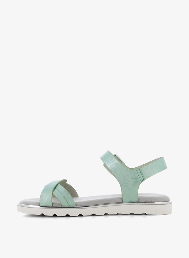 SJ Women's Textured Cross-Strap Sandals with Buckle Closure  - Image 5