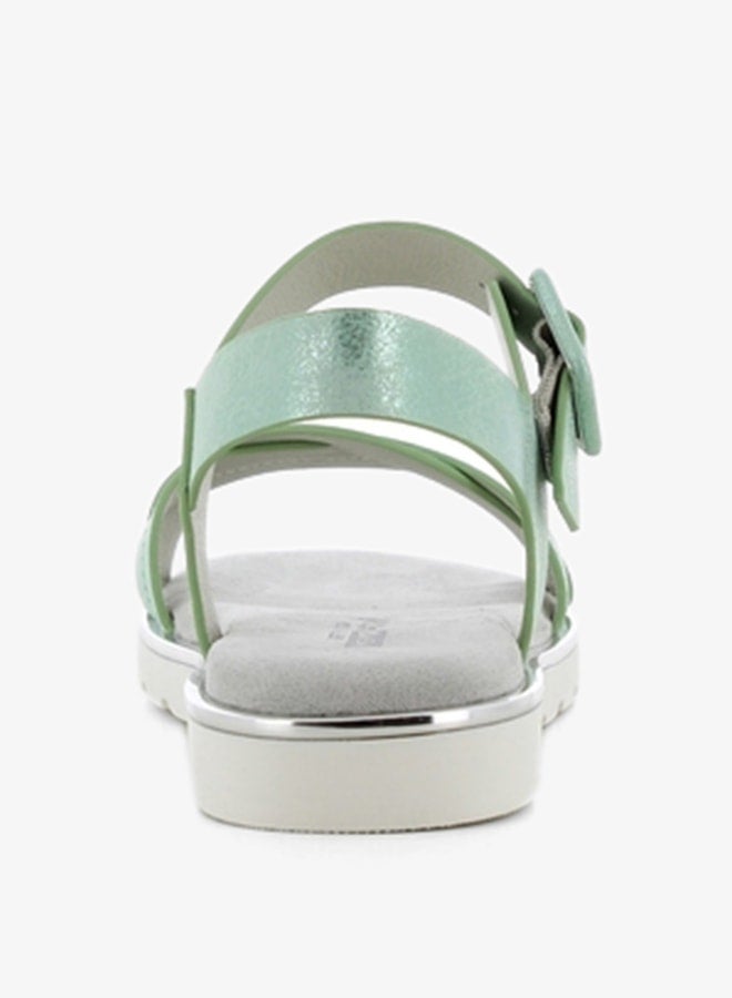 SJ Women's Textured Cross-Strap Sandals with Buckle Closure  - Image 4