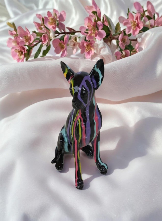 JOOMBE Fluid Chihuahua Statue, Creative Colorful Puppy Home Sculpture Decoration, Suitable for Decorating Bookshelves, Desktops, Kitchens, Living Rooms, and Other Spaces - Image 2