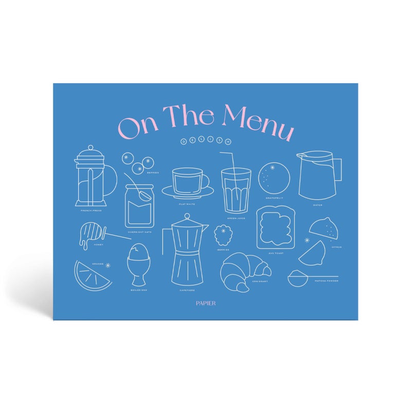 Papier On The Menu Weekly Meal Planner & Shopping List Pad | 1 Page Per Week | Plan Daily Breakfast Lunch & Dinner & Note Groceries Needed | Hanging Design | Tear Off Paper Sheets For Grocery Shopping - Image 1