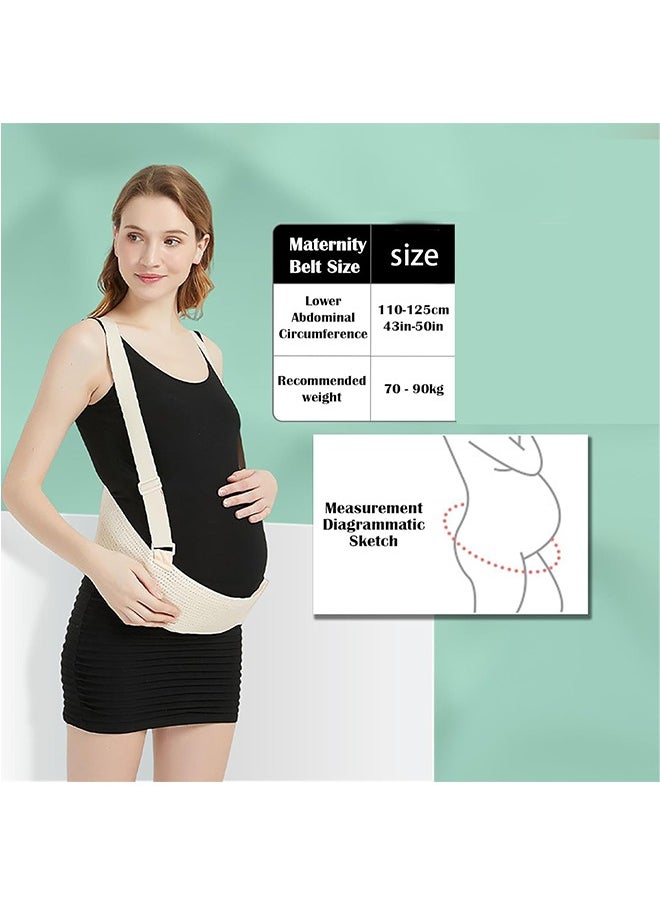 LCAREMOM Pregnancy Belly Support Band, Breathable and Adjustable Maternity Belt, Abdominal Support Belt with Shoulder Strap and Back Support for Pregnant Women, Relieve Waist and Back Pain  - Image 4