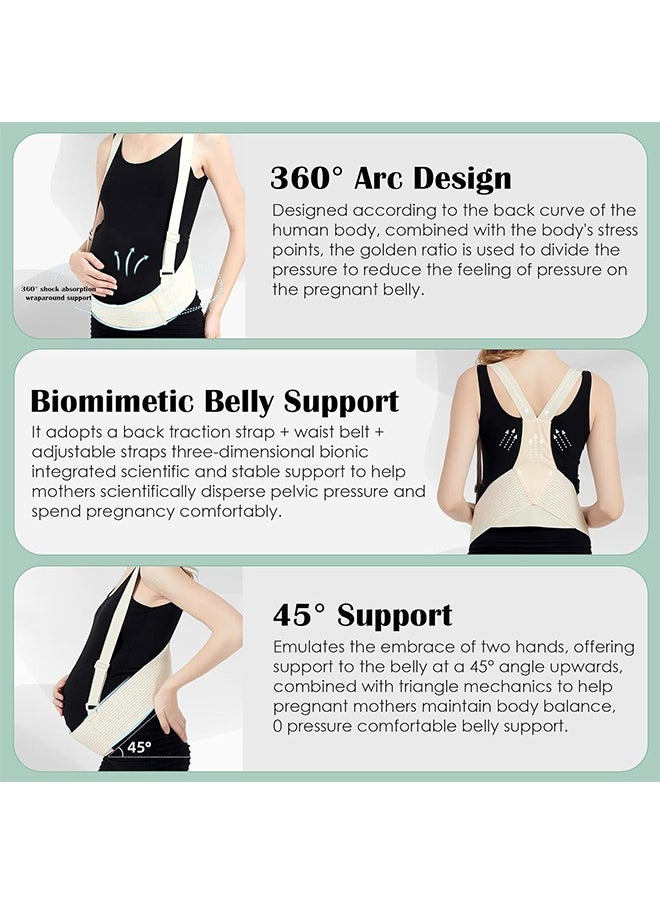 LCAREMOM Pregnancy Belly Support Band, Breathable and Adjustable Maternity Belt, Abdominal Support Belt with Shoulder Strap and Back Support for Pregnant Women, Relieve Waist and Back Pain  - Image 5