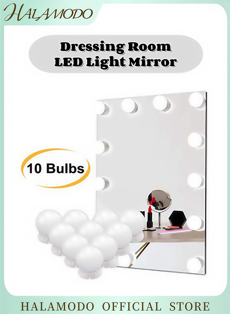 HALAMODO Dressing Room LED Light Mirror White  - Image 1