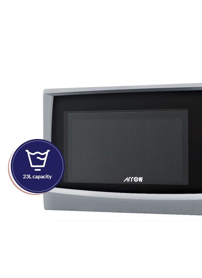 Arrow - 23L Microwave Digital Controller, 900W | 11 Microwave Power Levels | Silver Color | Speed & Weight Defrost | Digital Control Panel | Cooking and Signal | Child Safety Lock | Model Name: RO-23MGS - Image 1