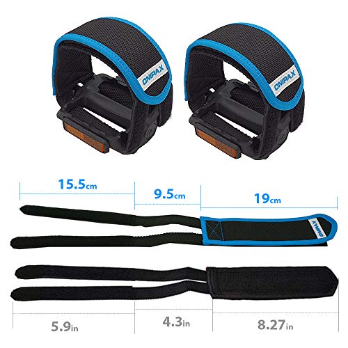ONIPAX Outdoor Bike Pedal Straps Pedal Toe Clips Straps Tape 2 Pieces (Blue) - Image 4