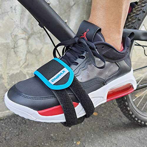 ONIPAX Outdoor Bike Pedal Straps Pedal Toe Clips Straps Tape 2 Pieces (Blue) - Image 2